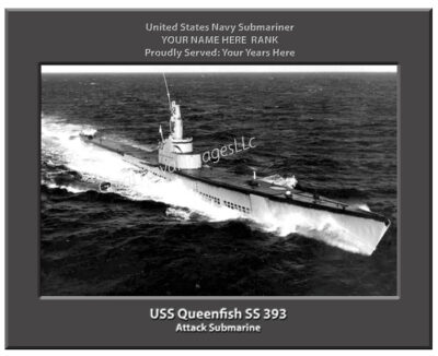 USS Queenfish SS 393 Personalized Navy Submarine Photo