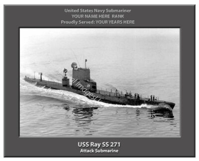USS Ray SS 271 Personalized Navy Submarine Photo