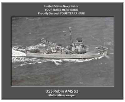 USS Robin AMS 53 Personalized Navy Ship Photo