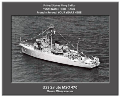 USS Salute MSO 470 Personalized Navy Ship Photo