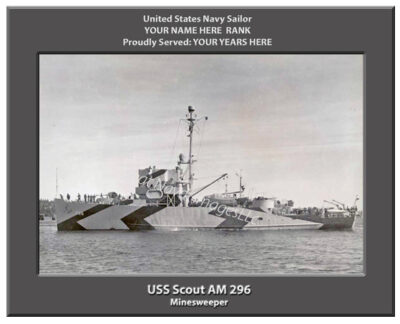USS Scout AM 296 Personalized Navy Ship Photo
