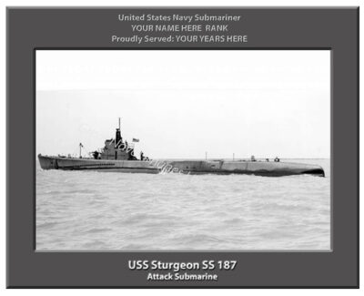 USS Sturgeon SS 187 Personalized Navy Submarine Photo