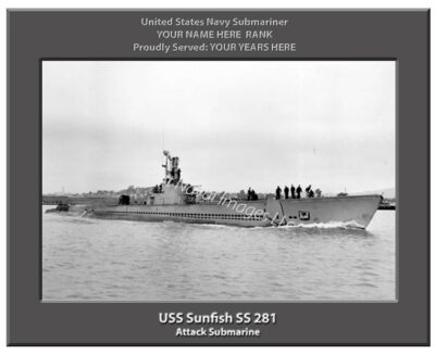 USS Sunfish SS 281 Personalized Navy Submarine Photo