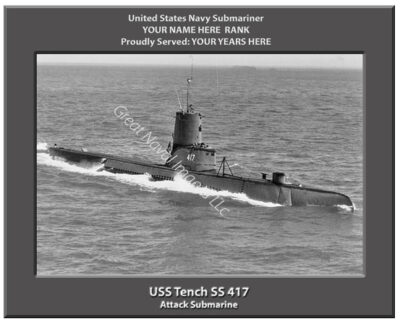 USS Tench SS 417 Personalized Navy Submarine Photo