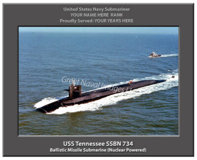 USS Tennessee SSBN 734 Personalized Navy Submarine Photo