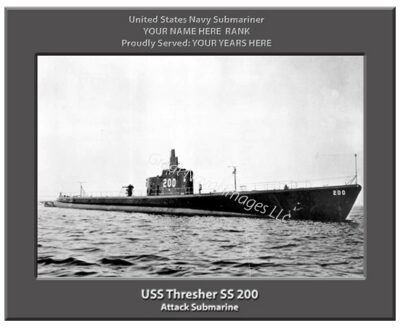 USS Thresher SS 200 Personalized Navy Submarine Photo