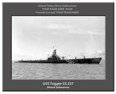 USS Trigger SS 237 Personalized Navy Submarine Photo