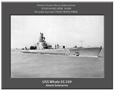 USS Whale SS 239 Personalized Navy Submarine Photo