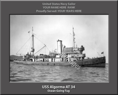 USS Algorma AT 34 Personalized Navy Ship Photo