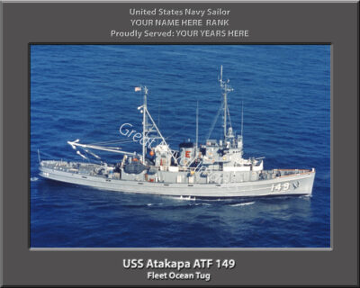USS Atakapa ATF 149 Personalized Navy Ship Photo