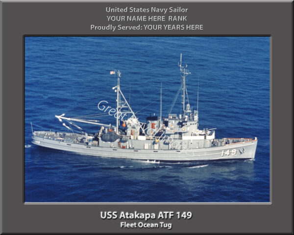 USS Atakapa ATF 149 Personalized Navy Ship Photo