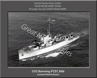 USS Banning PCEC 886 Personalized Navy Ship Photo