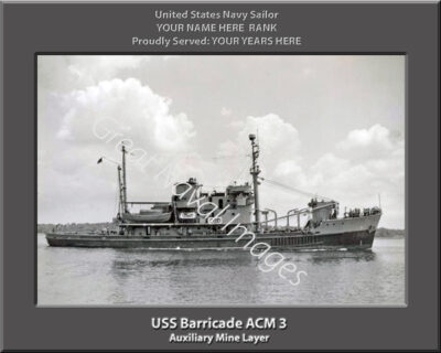 USS Barricade ACM 3 Personalized Navy Ship Photo