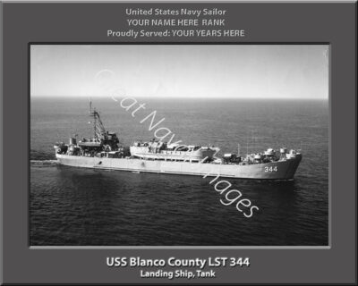 USS Blanco County LST 344 Personalized Navy Ship Photo