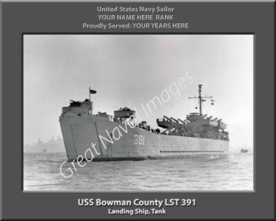 USS Bowman County LST 1391 Personalized Navy Ship Photo