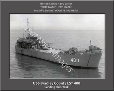 USS Bradley County LST 400 Personalized Navy Ship Photo