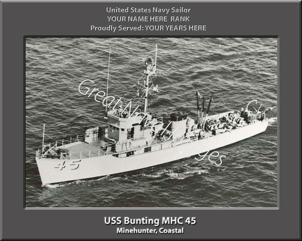 USS Bunting MHC 45 Personalized Navy Ship Photo