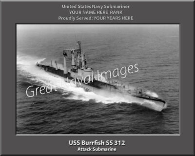 USS Burrfish SS 312 Personalized Navy Submarine Photo