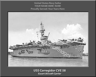 USS Corregidor CVE 58 Pewrsonalized Navy Ship Photo