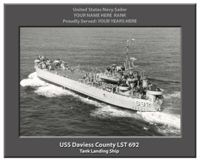 USS Daviess County LST 692 Personalized Navy Ship Photo