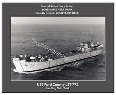 USS Ford County LST 772 Personalized Navy Ship Photo