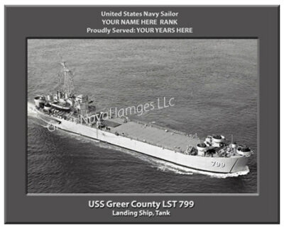 USS Greer County LST 799 Personalized Navy Ship Photo