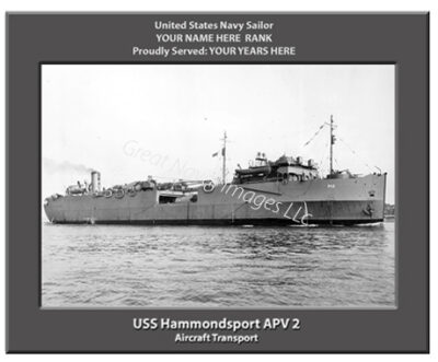 USS Hammondsport APV 2 Personalized Navy Ship Photo