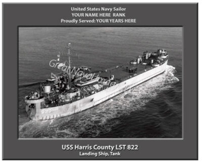 USS Harris County LST 822 Personalized Navy Ship Photo