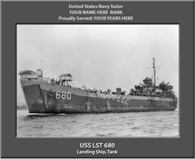 USS LST 680 Personalized Navy Ship Photo