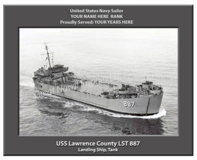 USS Lawrence County LST 887 Personalized Navy Ship Photo