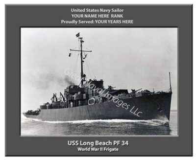 USS Long Beach PF 34 Personalized Navy Ship Photo