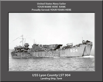 USS Lyon County LST 904 Personalized Navy Ship Photo