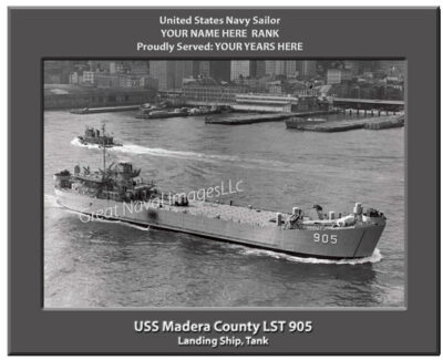 USS Madera County LST 905 Personalized Navy Ship Photo