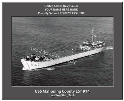 USS Mahoning County LST 914 Personalized Navy Ship Photo