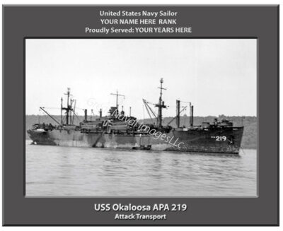 USS Okaloosa APA 219 Personalized Navy Ship Photo