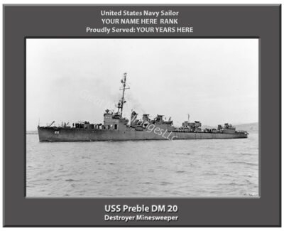 USS Preble DM 20 Personalized Navy Ship Photo