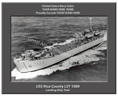 USS Rice County LST 1089 Personalized Navy Ship Photo