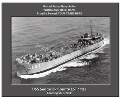 USS Sedgwick County LST 1123 Personalized Navy Ship Photo
