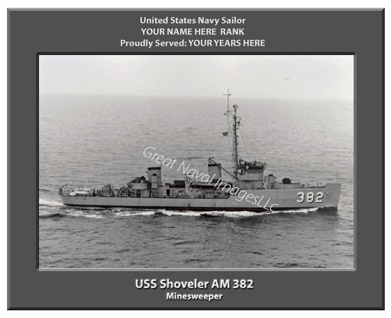 USS Shoveler AM 382 Navy Ship Photo ⋆ Personalized US Navy Ship