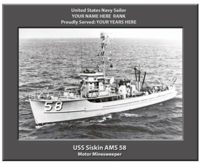 USS Siskin AMS 58 Personalized Navy Ship Photo