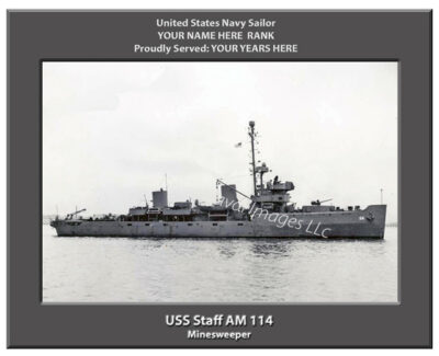 USS Staff AM 114 Personalized Navy Ship Photo