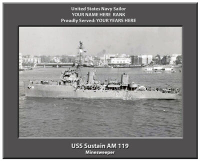 USS Sustain AM 119 Personalized Navy Ship Photo
