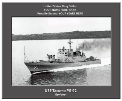 USS Tacoma PG 92 Personalized Navy Ship Photo