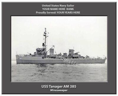 USS Tanager AM 385 Personalized Navy Ship Photo