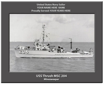 USS Thrush MSC 204 Personalized Navy Ship Photo