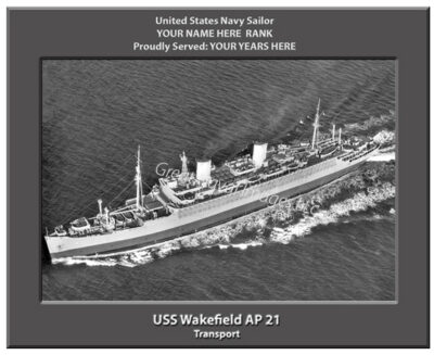 USS Wakefield AP 21 Personalized Navy Ship Photo