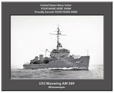 USS Waxwing AM 389 Personalized Navy Ship Photo