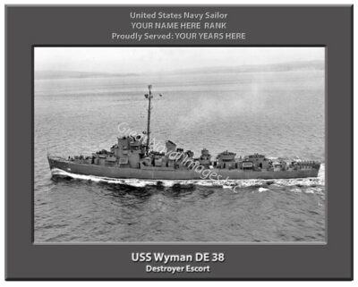 USS Wyman DE 38 Personalized Navy Ship Photo