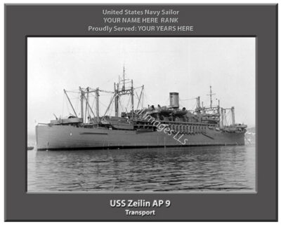USS Zeilin AP 9 Personalized Navy Ship Photo