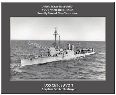 USS Childs AVD 1 Personalized Navy Ship Photo